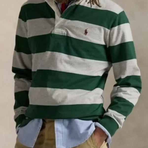 [BUNJANG] Polo Ralph Lauren Striped Rugby T-Shirt / 폴로 스트라이프 럭비 티셔츠 L