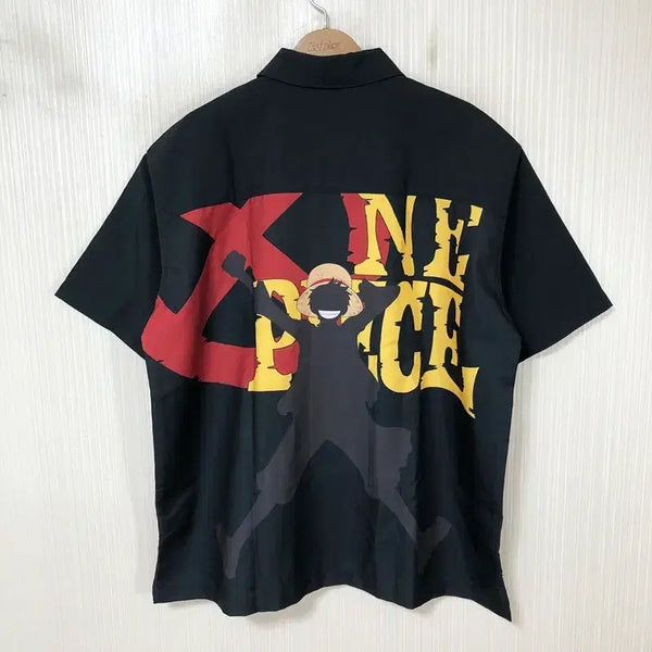 [BUNJANG] Graniph x One Piece Luffy Jolly Roger Short Sleeve Work Shirt L / 그라니프(graniph)X원피스 콜라보 루피 해적기 반팔워크셔츠 L