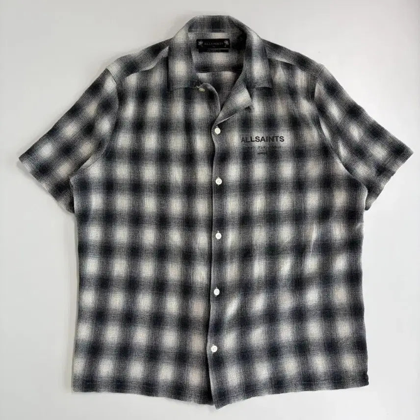 [BUNJANG] All Saints Underground Relaxed Check Logo Shirt / [정품] 올세인츠 언더그라운드 릴랙스드 체크 로고 셔츠