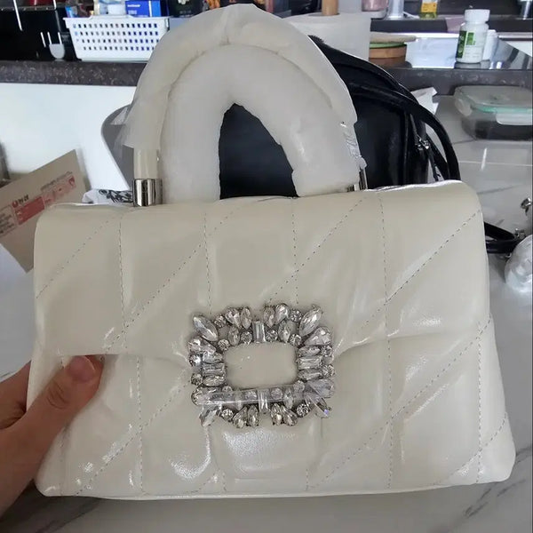 [BUNJANG] Salvatore Ferragamo Richael Crystal Beaded Tote Chain Crossbody Bag / 살바토레 페라가모 리치로이첼 crystal 사각비즈 토트백 체인크로스백