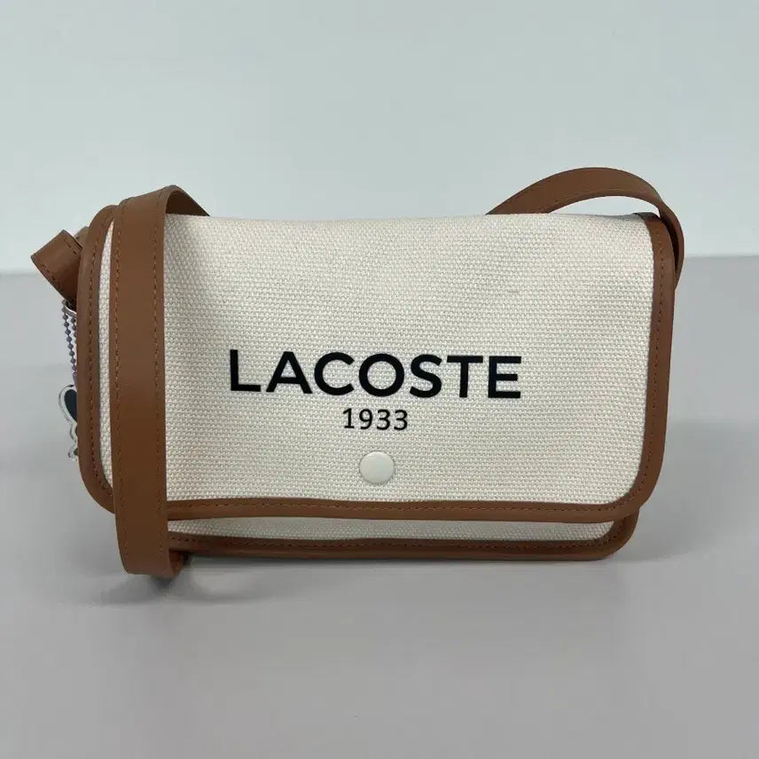 [BUNJANG] Lacoste Heritage Canvas Crossbody Bag Natural Tan / [정품] 라코스테 헤리티지 캔버스 크로스백 내추럴 탄
