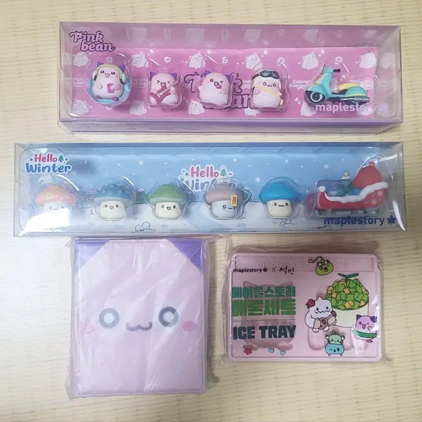[BUNJANG] MapleStory Limited Edition Pink Bean & Orange Mushroom Figure Ice Tray Collection Book / 메이플스토리 한정판 핑크빈 피규어 주황버섯 피규어 아이스트레이 컬렉션북