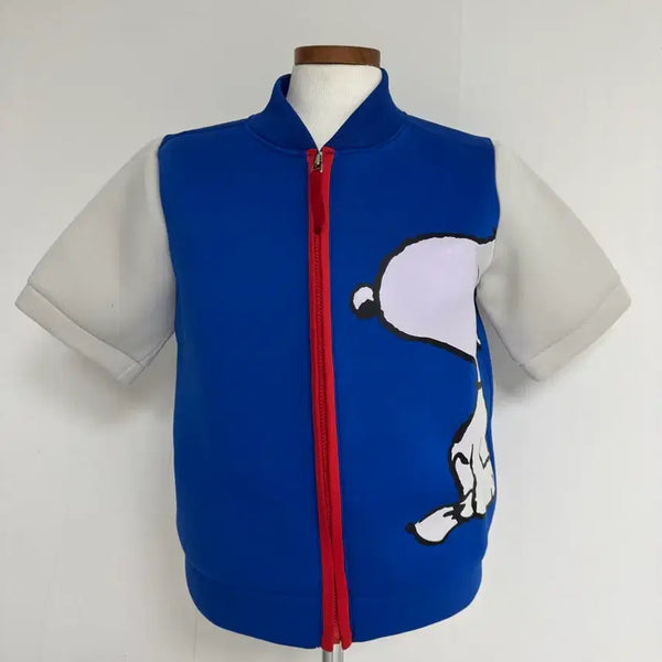 [BUNJANG] Snoopy Character Blue Zip-Up Hoodie / 스누피 캐릭터 블루 집업 상의