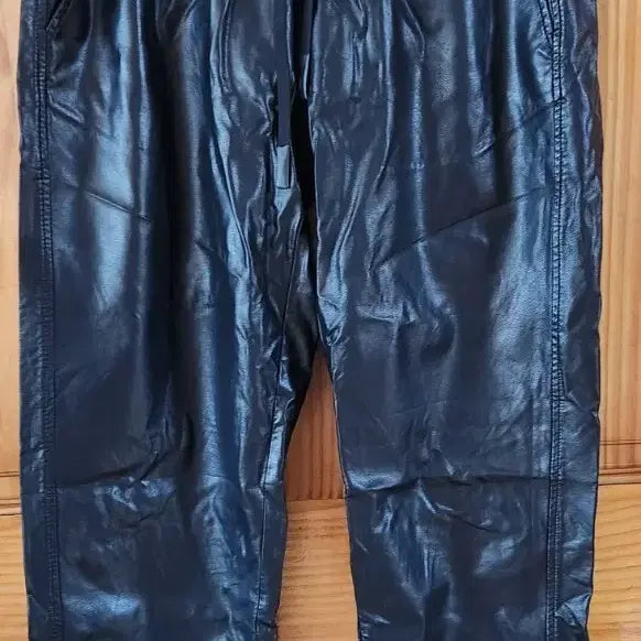 [BUNJANG] ZARA Leather Jogger Pants Black / 자라 레더 조거 팬츠 블랙