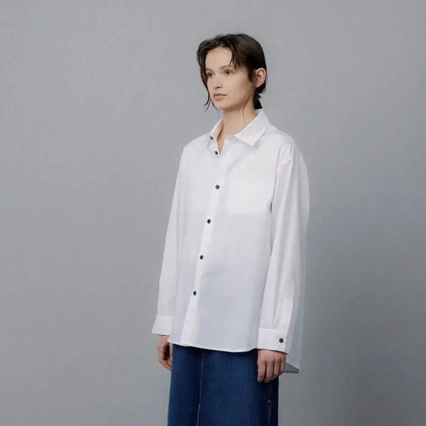 [BUNJANG] Apinkler Cotton Shirt White / 에핑글러 코튼셔츠 화이트