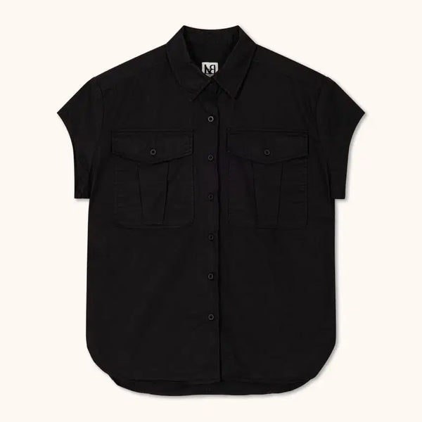 [BUNJANG] Label Archive Jade Short Sleeve Shirt Black / 라벨아카이브 셔츠 Jade short sleeve shirt black