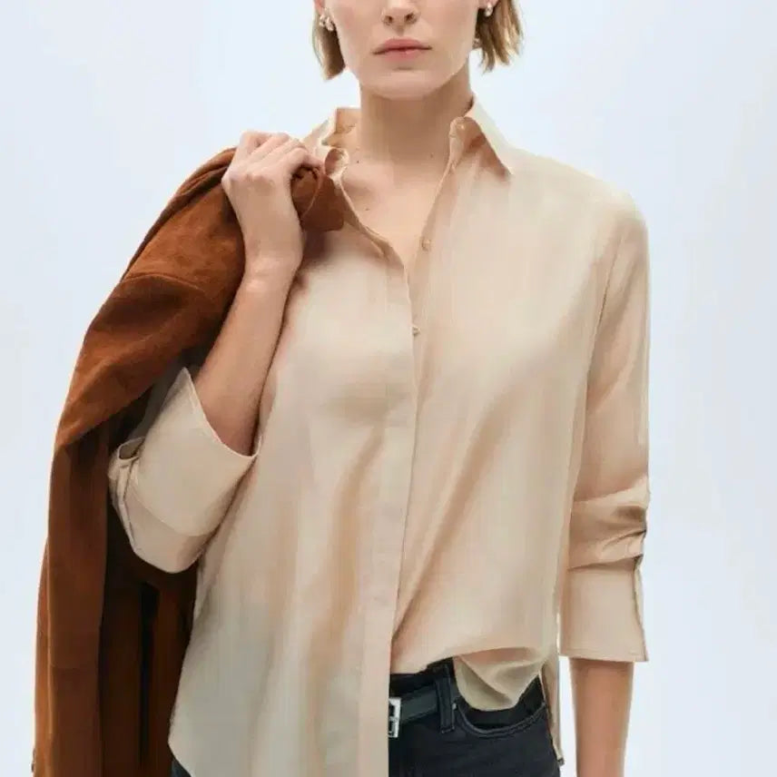 [BUNJANG] Mango Silk Blouse Size 66 / 망고 실크블라우스 66 [새상품]