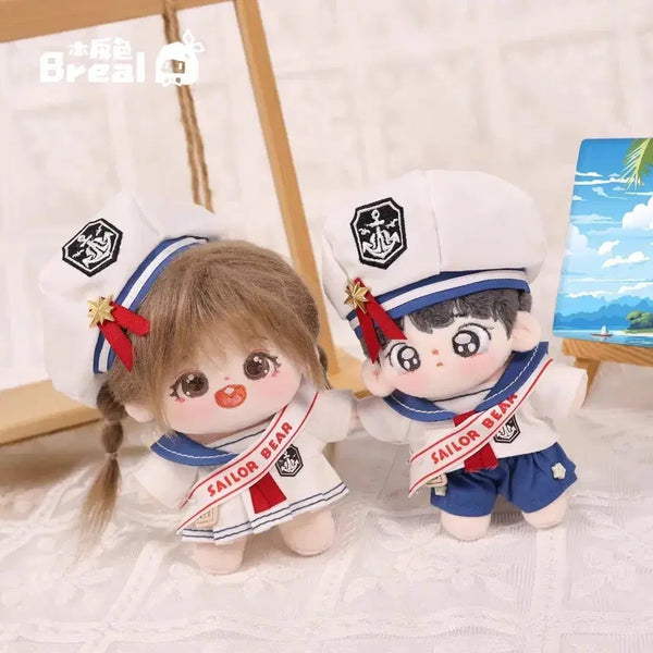 [BUNJANG] 10cm Doll Clothes Sailor Bear Skirt + Pants Set / 10cm 솜인형 옷 breal 옷장 세일러베어 치마+바지 세트