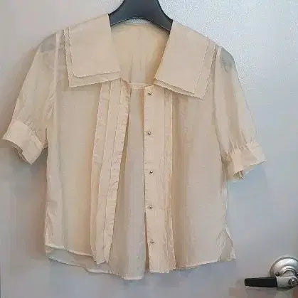 [BUNJANG] SJSJ Sheer Scallop Line Blouse / 한섬SJSJ  시스루스캘럽라인 블라우스 호칭76-90-160