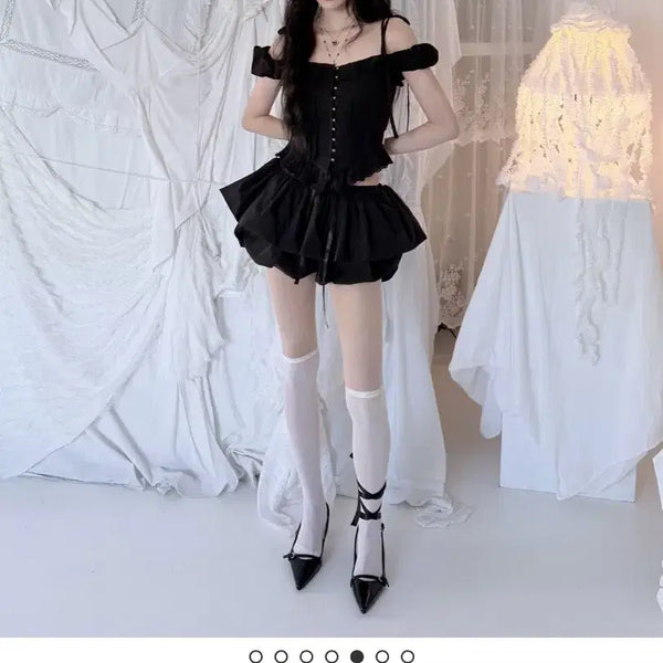 [BUNJANG] Newearlin Rose 2 Off-Shoulder Pintuck Lace Blouse (Size M) / 새상품) 뉴얼린  로제2 오프숄더 핀턱 레이스 블라우스