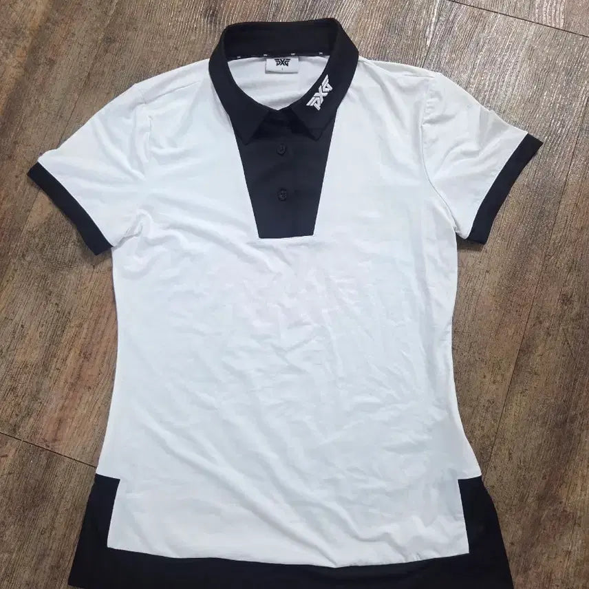 [BUNJANG] PXG Women's Golf Polo Shirt White/Black Size 90 / PXG 골프 카라티 화이트 블랙 여성90호