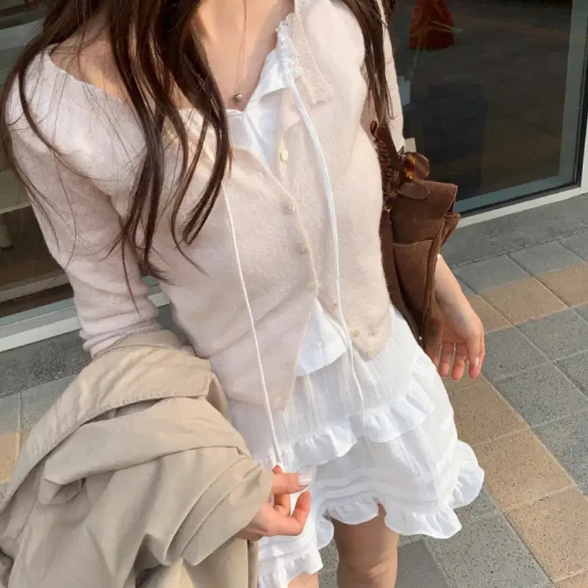 [BUNJANG] Modern Robe Tie Cardigan Peach / 모던로브 티에가디건 피치