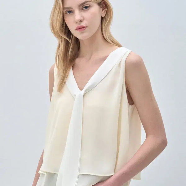 [BUNJANG] Mine by Handsome Ivory Tie Blouse / 한섬 마인 타이 블라우스 아이보리