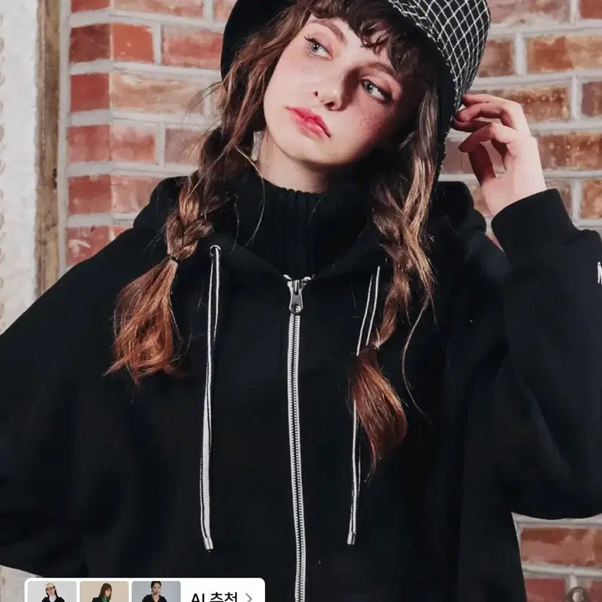 [BUNJANG] W.V Project Black Zip-Up Hoodie (L) / [L] 더블유브이프로젝트 후드집업 검정