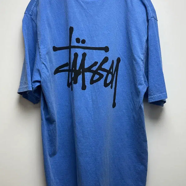 [BUNJANG] Stussy Basic Pigment Dyed T-Shirt Blue / 스투시 베이직 피그먼트 다이드 티셔츠 블루