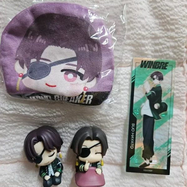 [BUNJANG] Wind Breaker Suwo Hayato Goods Bundle (Mini Figures, Acrylic Stand, Pouch) / 윈브레 스오 하야토 굿즈 (미니 피규어/아크릴 스탠드/파우치) 일괄