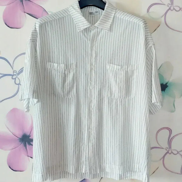 [BUNJANG] Partimento Oversized Roll-Up Shirt White / 파르티멘토 오버 롤업 셔츠 M