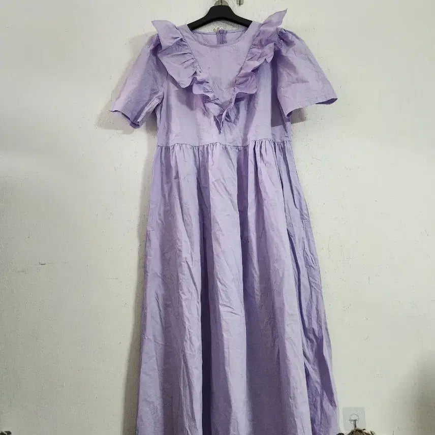[BUNJANG] Lavender Frill Dress / 라벤더 프릴 원피스