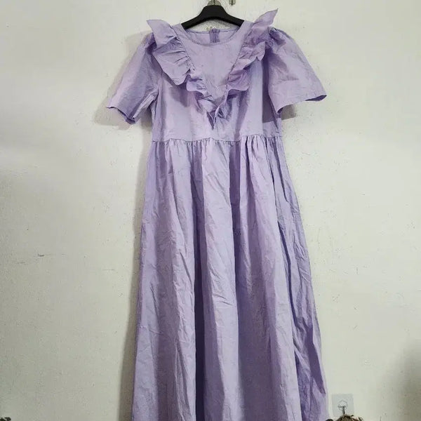 [BUNJANG] Lavender Frill Dress / 라벤더 프릴 원피스