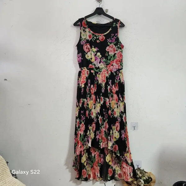 [BUNJANG] Floral Pattern Tiered Ruffle Dress / 플로럴 패턴 캉캉 프릴 원피스