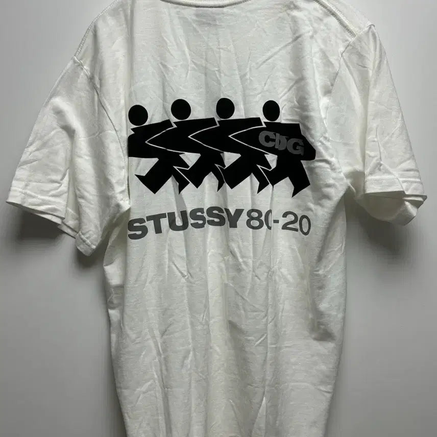 [BUNJANG] Stussy x CDG Surfman T-Shirt White / 스투시 x CDG 서프맨 티셔츠 화이트