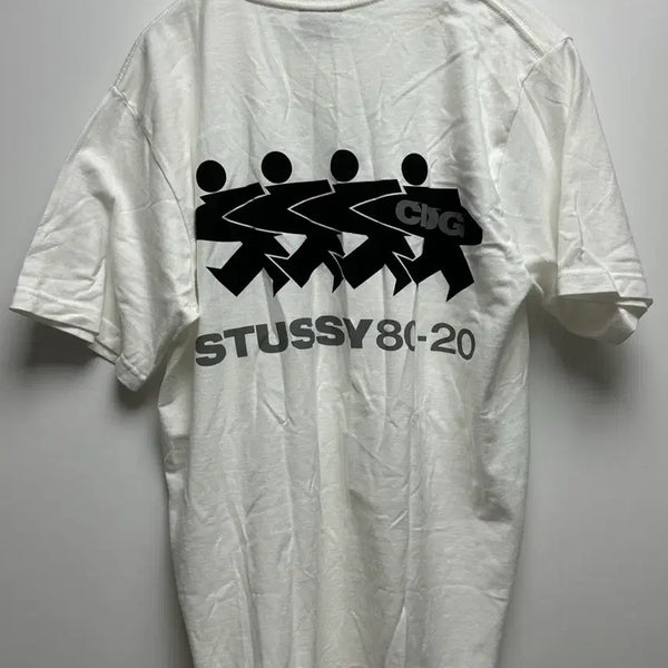 [BUNJANG] Stussy x CDG Surfman T-Shirt White / 스투시 x CDG 서프맨 티셔츠 화이트
