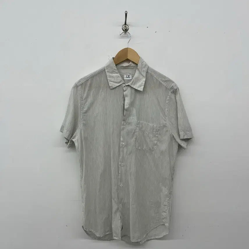 [BUNJANG] CP Company Men's Striped Short Sleeve Shirt M / CP컴퍼니 셔츠 남자 반팔 셔츠 스트라이프 M