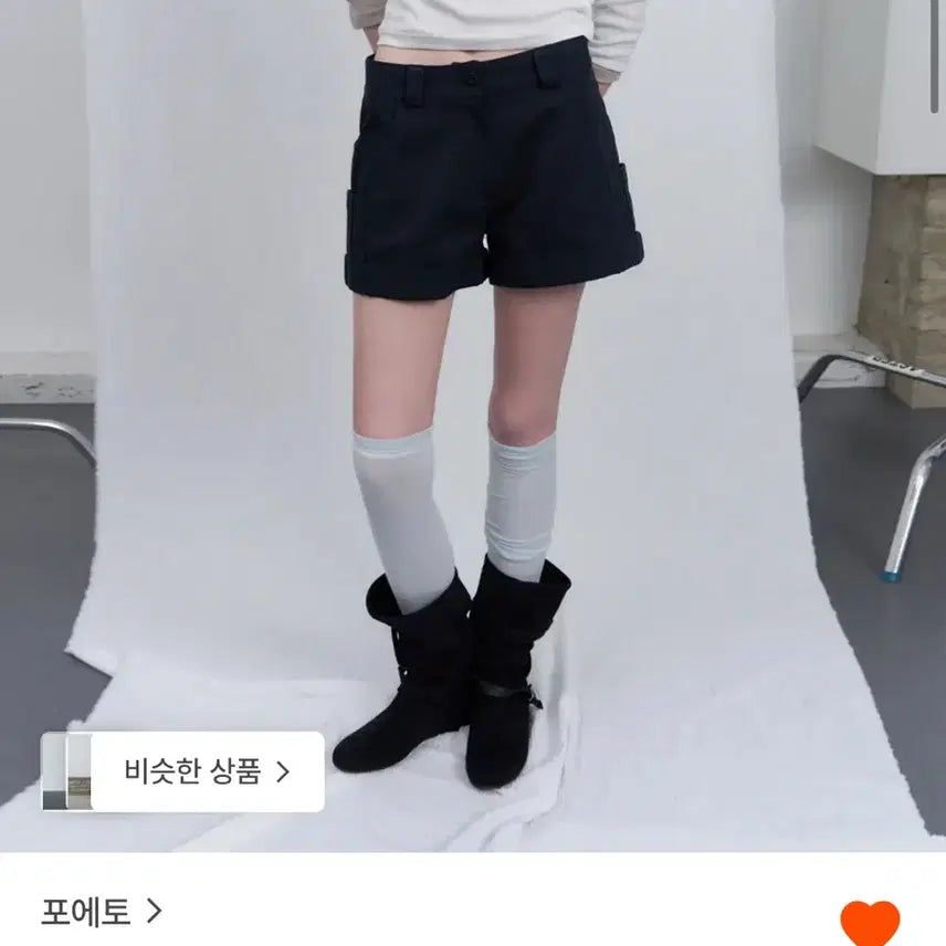 [BUNJANG] Poeto Ease Cotton Fold Shorts Navy / 포에토 ease cotton fold shorts 네이비 쇼츠
