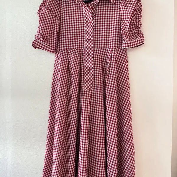 [BUNJANG] Hershey Check Long Dress / 허쉬 체크 롱 원피스