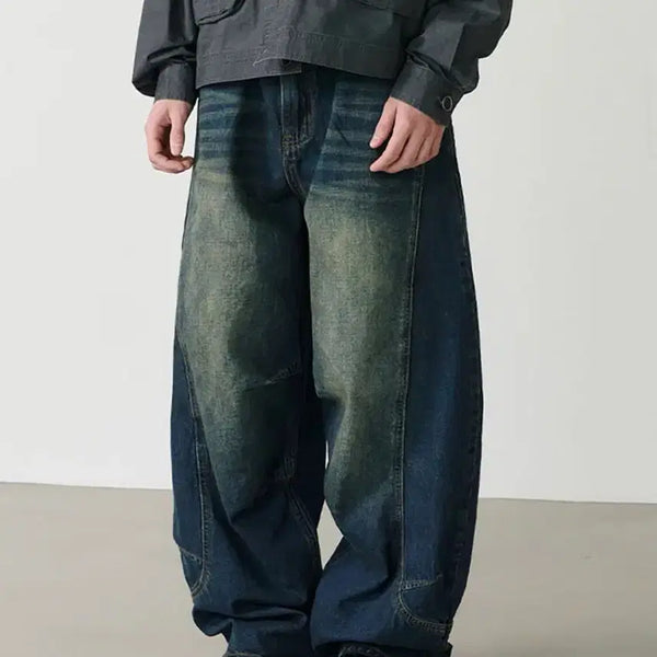 [BUNJANG] Noun Curved Denim Pants Deep Blue / [노운] curved denim pants (deep blue)