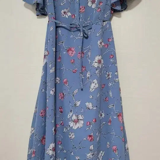 [BUNJANG] Romi Story Light Blue Floral Print Dress M/L / Romi story 하늘색 꽃무늬 원피스 M/L