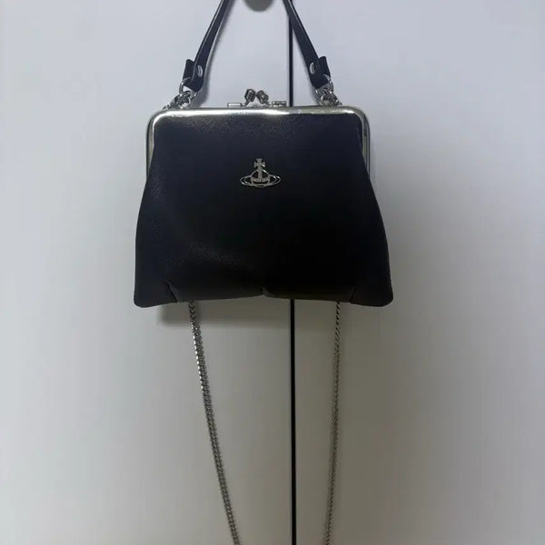 [BUNJANG] Vivienne Westwood Granny Frame Saffiano Leather Crossbody Bag / (정품) 비비안웨스트우드 그래니 프레임 사피아노 크로스백