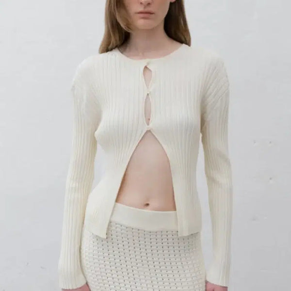 [BUNJANG] LE 917 Ribbed Stretch Knit Cardigan / 르917 RIBBED STRETCH KNIT CARDIGAN 판매해요
