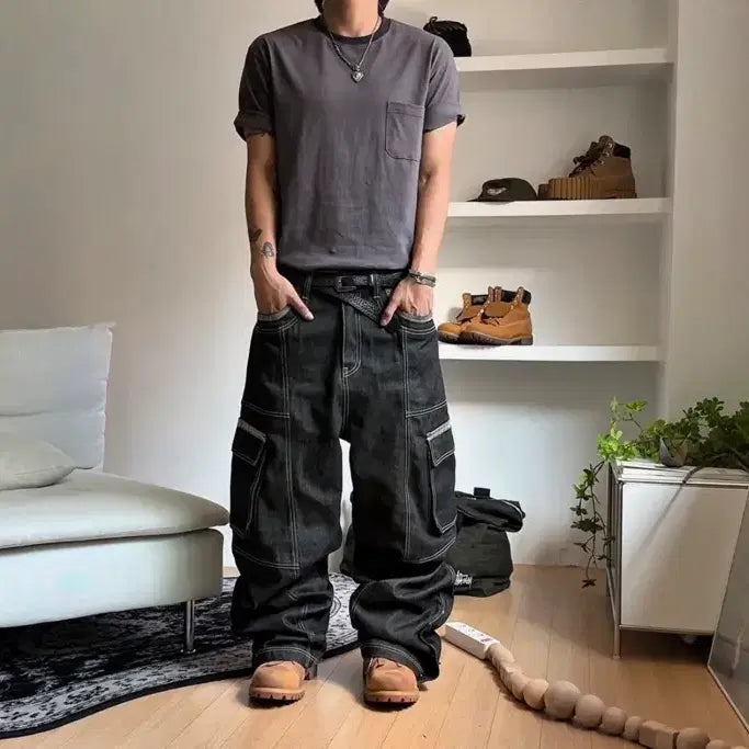 [BUNJANG] Maisonminde Cargo Pocket Denim Pants / 후디진호님 착용 메종미네드 팬츠