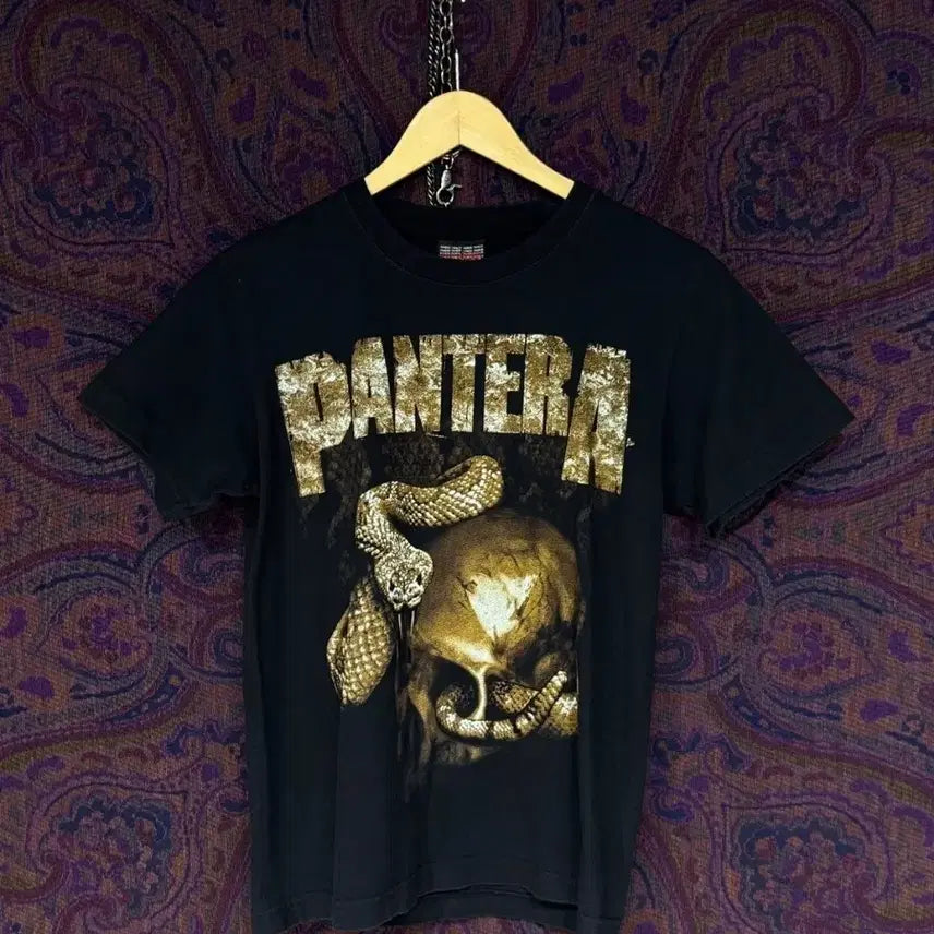 [BUNJANG] Thunder Plus Pantera Skull Snake Band T-Shirt / Thunder Plus pantera 락밴드 티