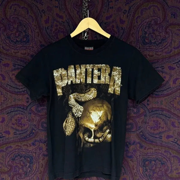[BUNJANG] Thunder Plus Pantera Skull Snake Band T-Shirt / Thunder Plus pantera 락밴드 티