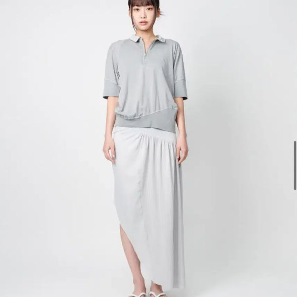 [BUNJANG] EE Garment Dyed Half Zip-up T-shirt (Grey) S / EE 누마레 가먼트 다이디드 하프 집업 (그레이) S