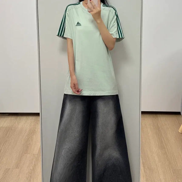[BUNJANG] Adidas Deep Green Trefoil T-Shirt / 아디다스 딥그린 삼선 반팔 티셔츠