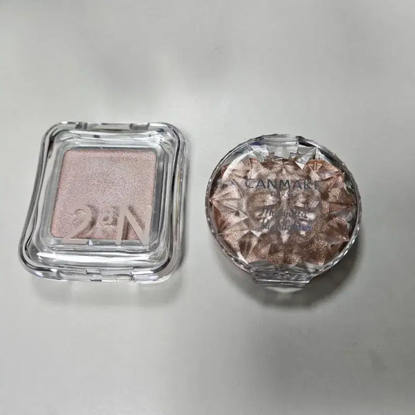 [BUNJANG] 2aN Pure Glassy Highlighter (Sugar Veil) & Canmake Melty Glow Rouge Highlighter (Warm Coral) / 투에이앤 퓨어 글래시하이라이터 슈가베일, 캔메이크 무뉴토 하이라이터 03