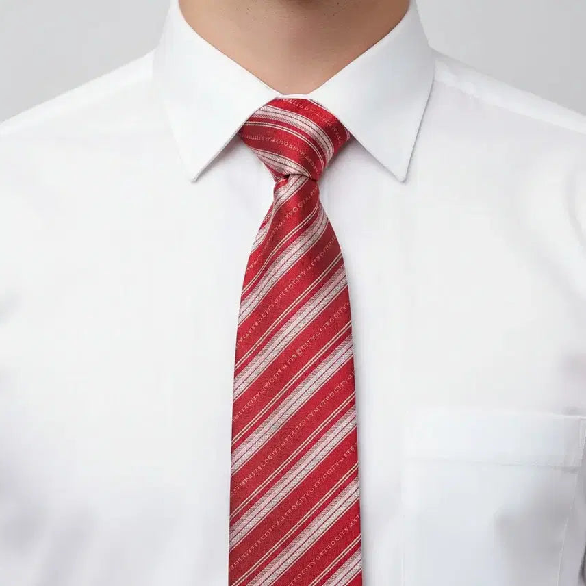 [BUNJANG] Metrociti Logo Lettering Silk Necktie / 메트로시티 로고 레터링 실크넥타이