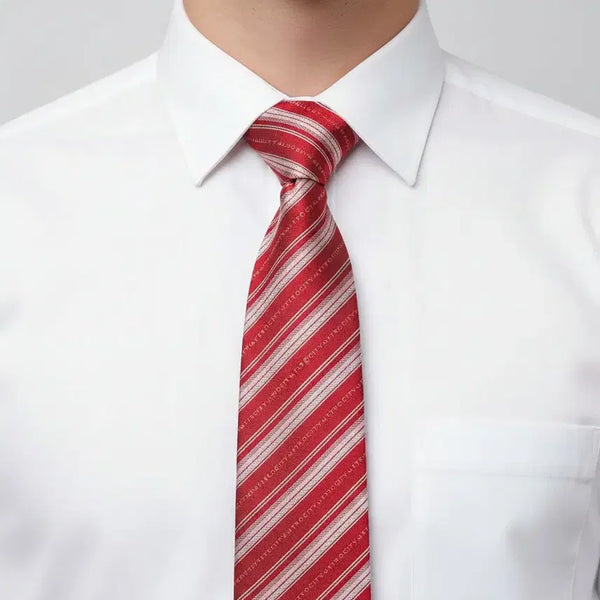 [BUNJANG] Metrociti Logo Lettering Silk Necktie / 메트로시티 로고 레터링 실크넥타이