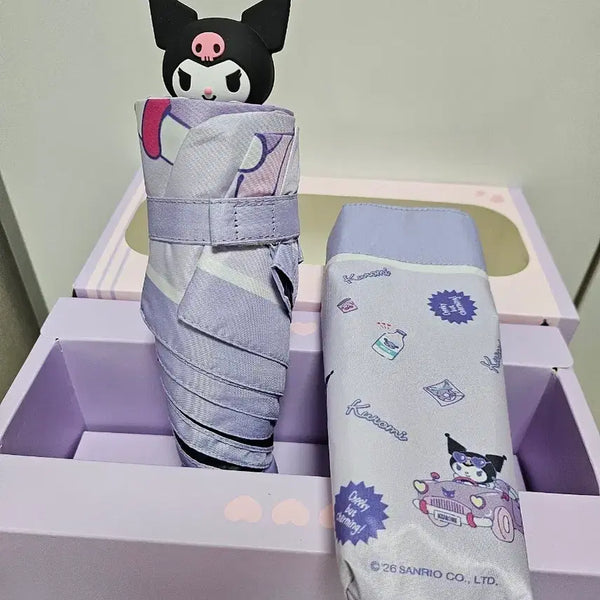 [BUNJANG] Sanrio Official Kuromi Figure Folding Umbrella New in Box / 산리오 정품 쿠로미 피규어 접이식 양우산 박스채 새상품