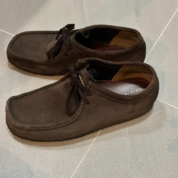 [BUNJANG] Clarks Wallabee Dark Brown Suede Shoes / 클락스 왈라비 다크브라운 260