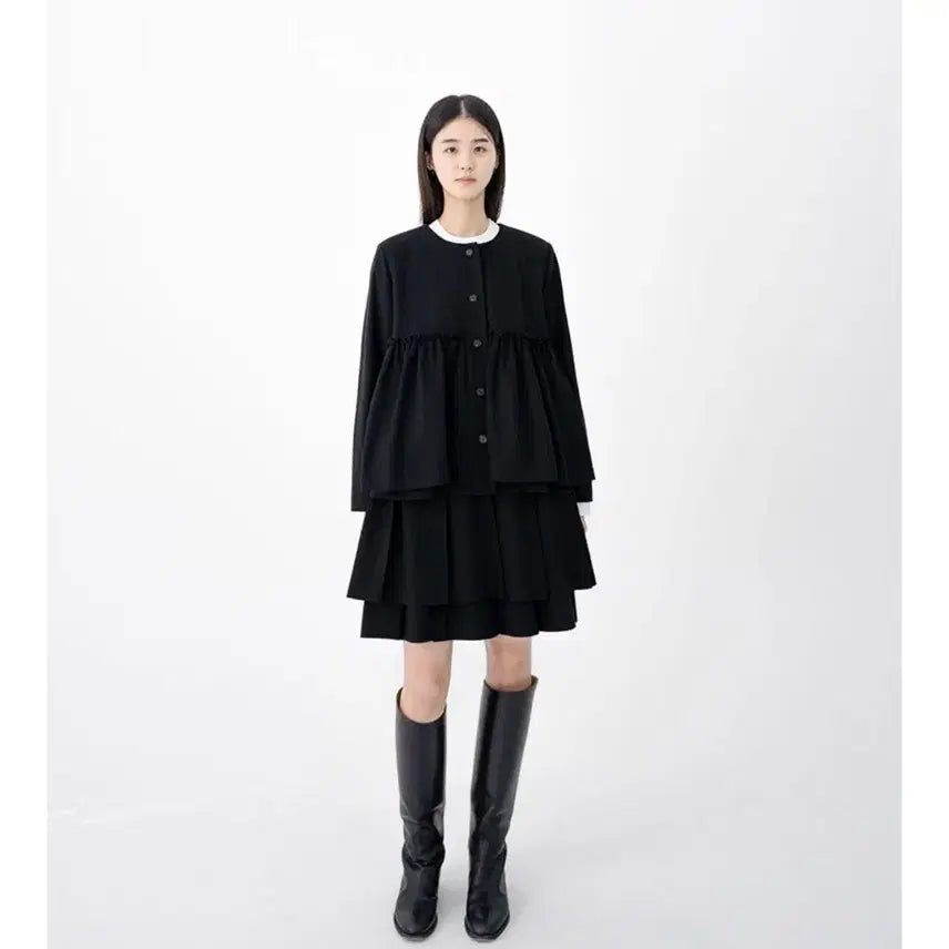 [BUNJANG] Eunoia Pleats Layer Short Skirt - Black, Size M / [새상품] 유노이아 Pleats Layer Short Skirt - m