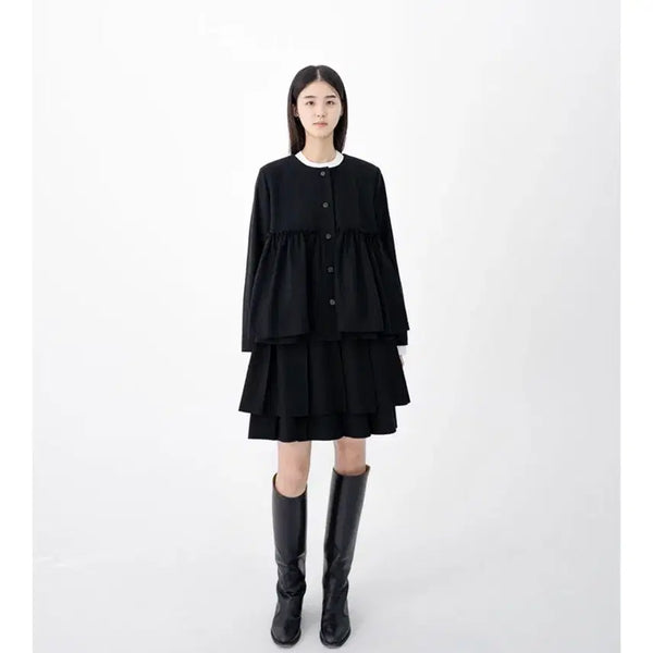 [BUNJANG] Eunoia Pleats Layer Short Skirt - Black, Size M / [새상품] 유노이아 Pleats Layer Short Skirt - m
