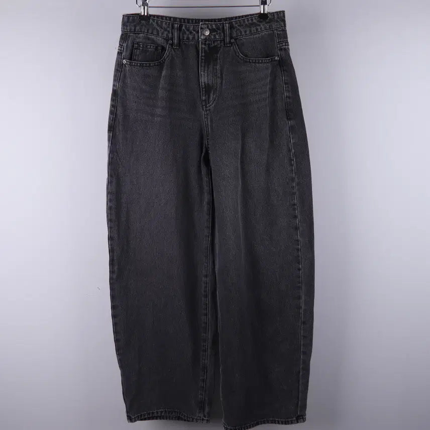 [BUNJANG] Musinsa Standard Women's Barrel Denim Pants Washed Black (Size 26) / 무신사스탠다드 우먼즈 배럴 데님 팬츠 워시드 블랙 (26) 5061