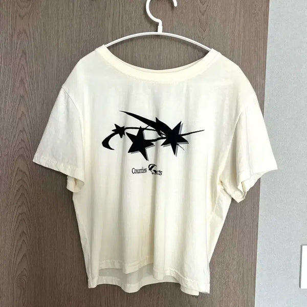[BUNJANG] Someplace Cropped Short Sleeve T-Shirt Ivory / (정가32,000)썸플레이스 크롭 반팔 티셔츠 아이보리