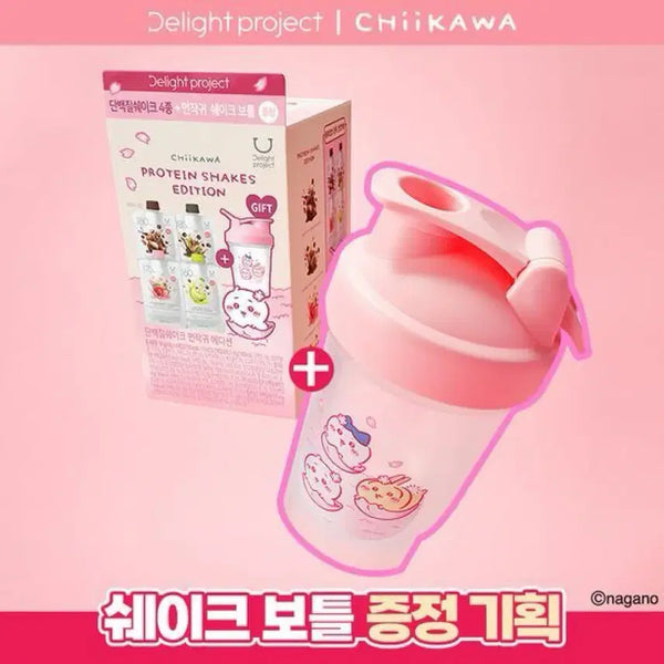 [BUNJANG] Delight Project Protein Shake 4 Flavors & Chimera Bottle Set / 미개봉) 딜라이트 프로젝트 단백질 쉐이크 4종 먼작귀 치이카와 보틀 텀블러 헬스 러닝템