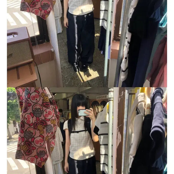 [BUNJANG] Onid Peach Check Shirt / 오니드 / 피치 체크 셔츠