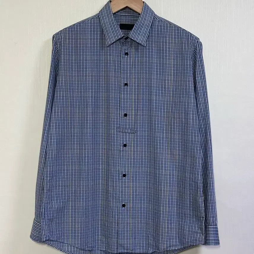 [BUNJANG] TIME HOMME Detailed Check Shirt Blue / 타임옴므 디테일 체크셔츠 /블루/100
